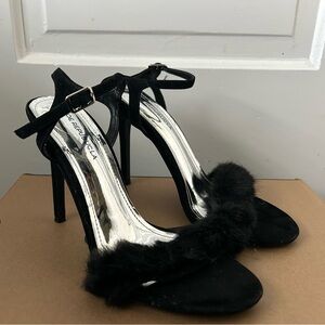Shoe Republic LA Stiletto Fur Heels